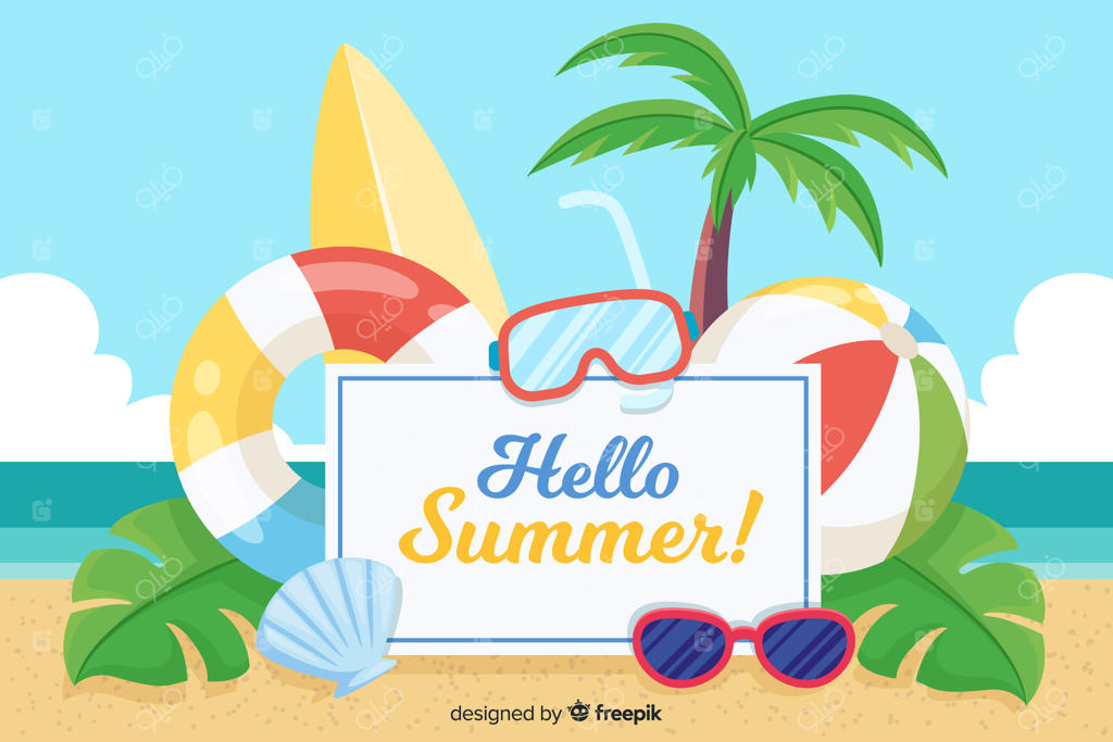 پس‌زمینه ساحلی دستی برای تابستان