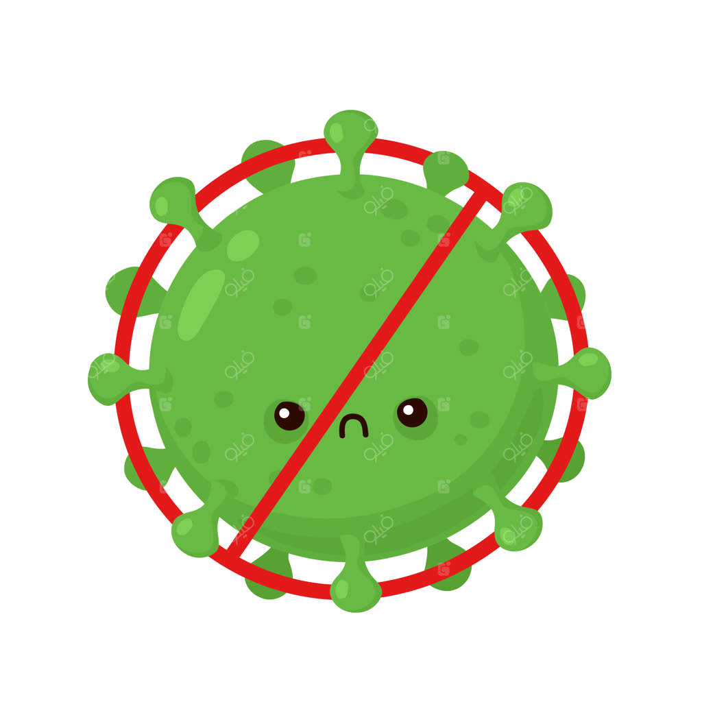 ویروس کرونا با حالت قهر در علامت ممنوعیت.