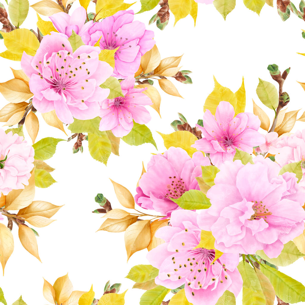 طرح گل‌ های شکوفه‌ های گیلاس، پترن پیوسته و بی‌نظیر