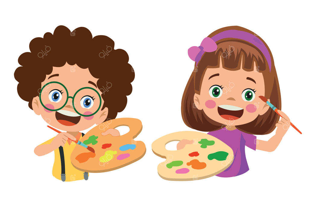 پسر نقاش بامزه و خوشحال