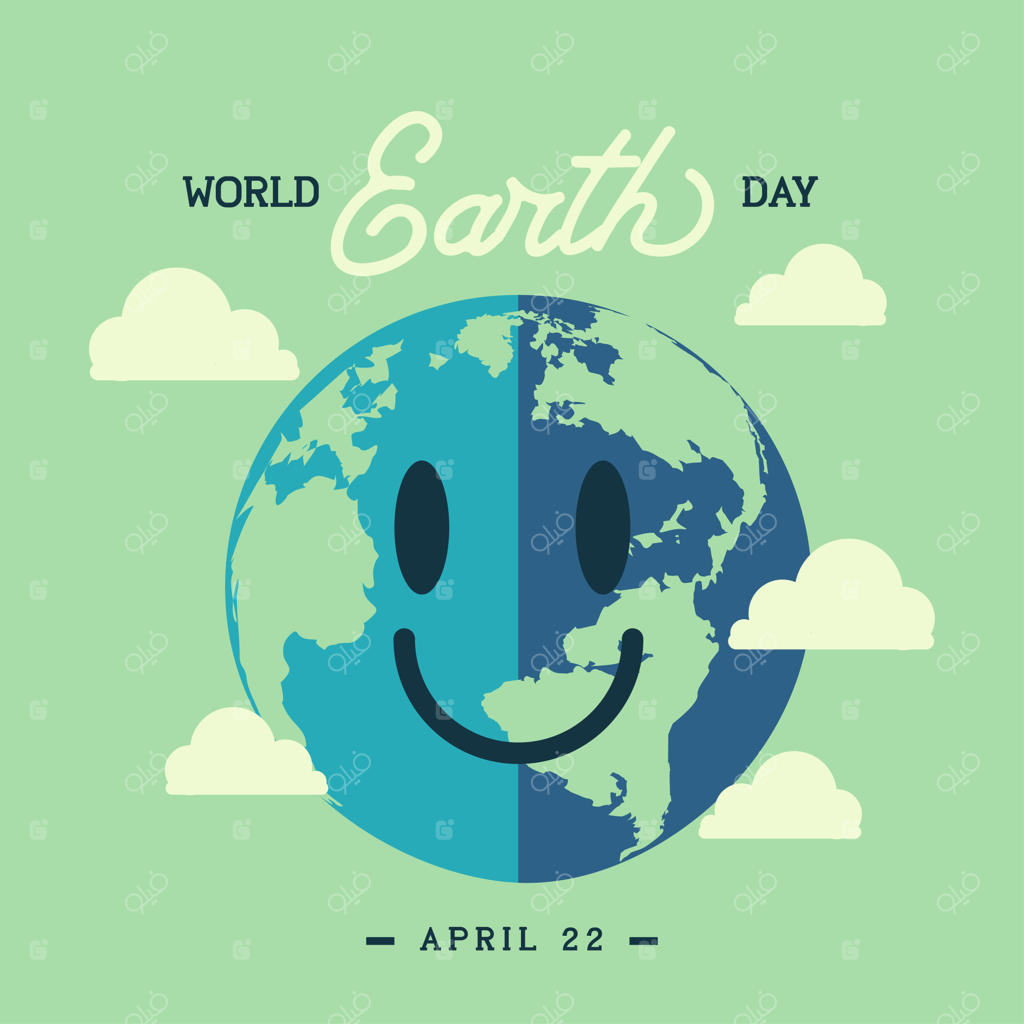 پوستر روز جهانی زمین - ۲۲ آوریل - تصویرسازی تخت وکتور بنر