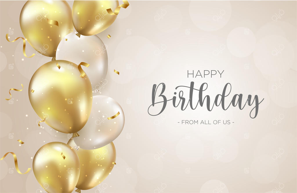 پس‌زمینه تولد با بادکنک‌های واقع‌گرایانه