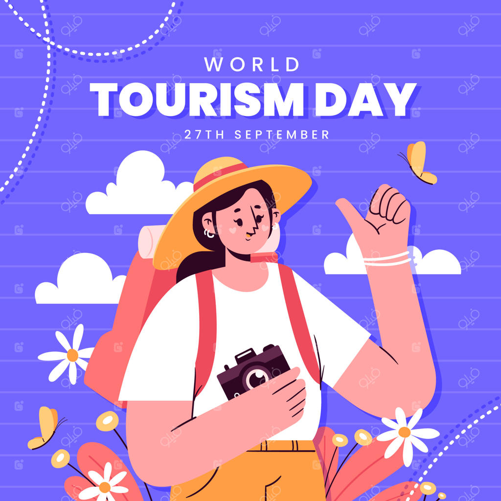 تصویرسازی تخت برای جشن روز جهانی گردشگری