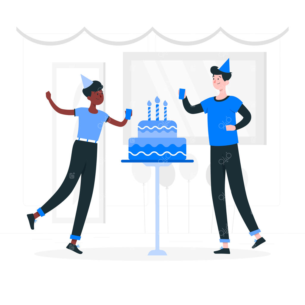 تصویرسازی طرح کیک تولد