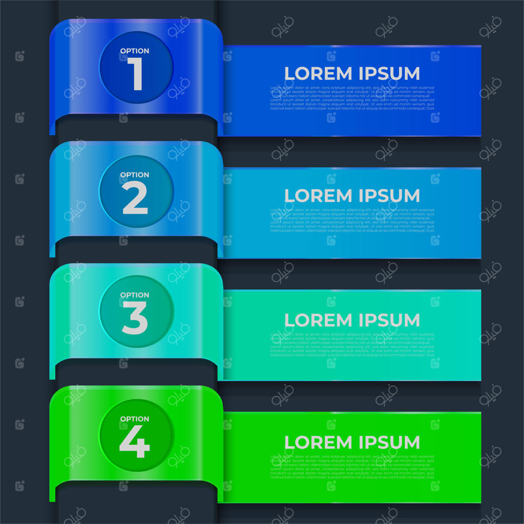 اینفوگرافیک تجاری: جدول زمانی با ۴ مرحله