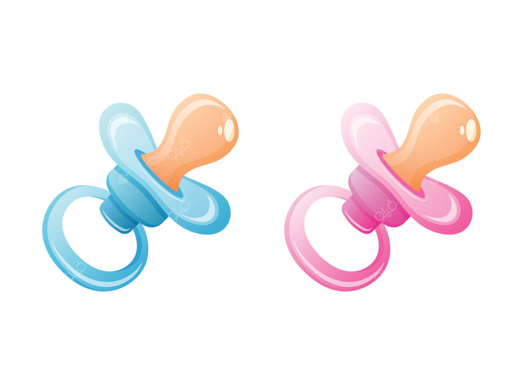 آیکون پستانک کودک به سبک فلت. تصویر وکتور پستانک نوزاد در پس‌زمینه‌ای مجزا. مفهوم کسب‌وکار نشان آرامش‌بخش.