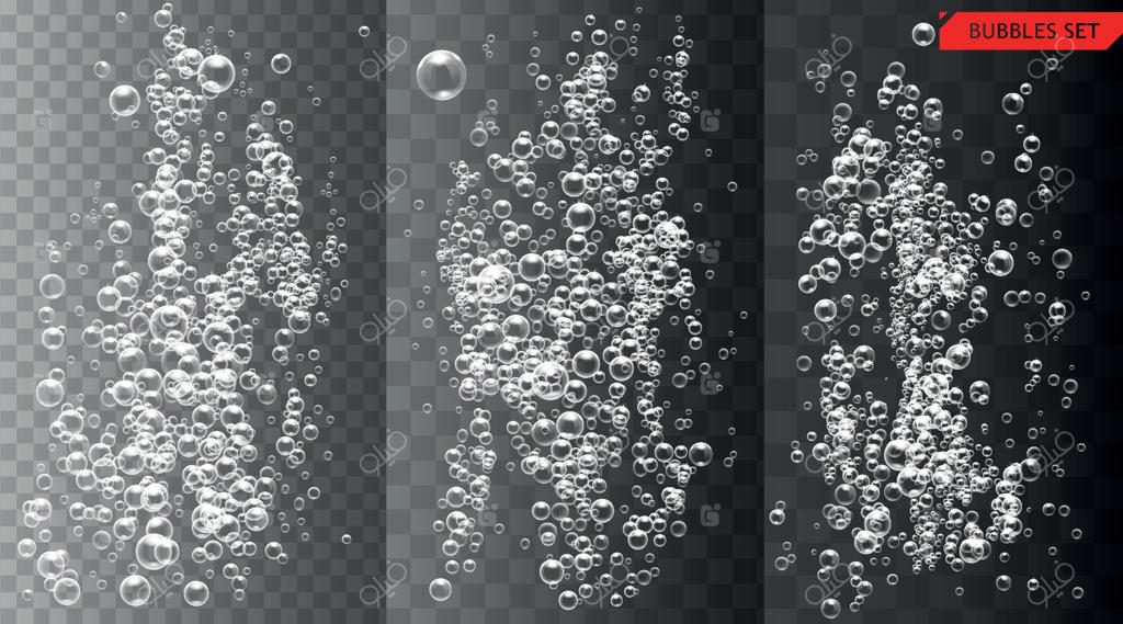 مجموعه حباب‌های زیر آب - تصویرسازی وکتور جداگانه