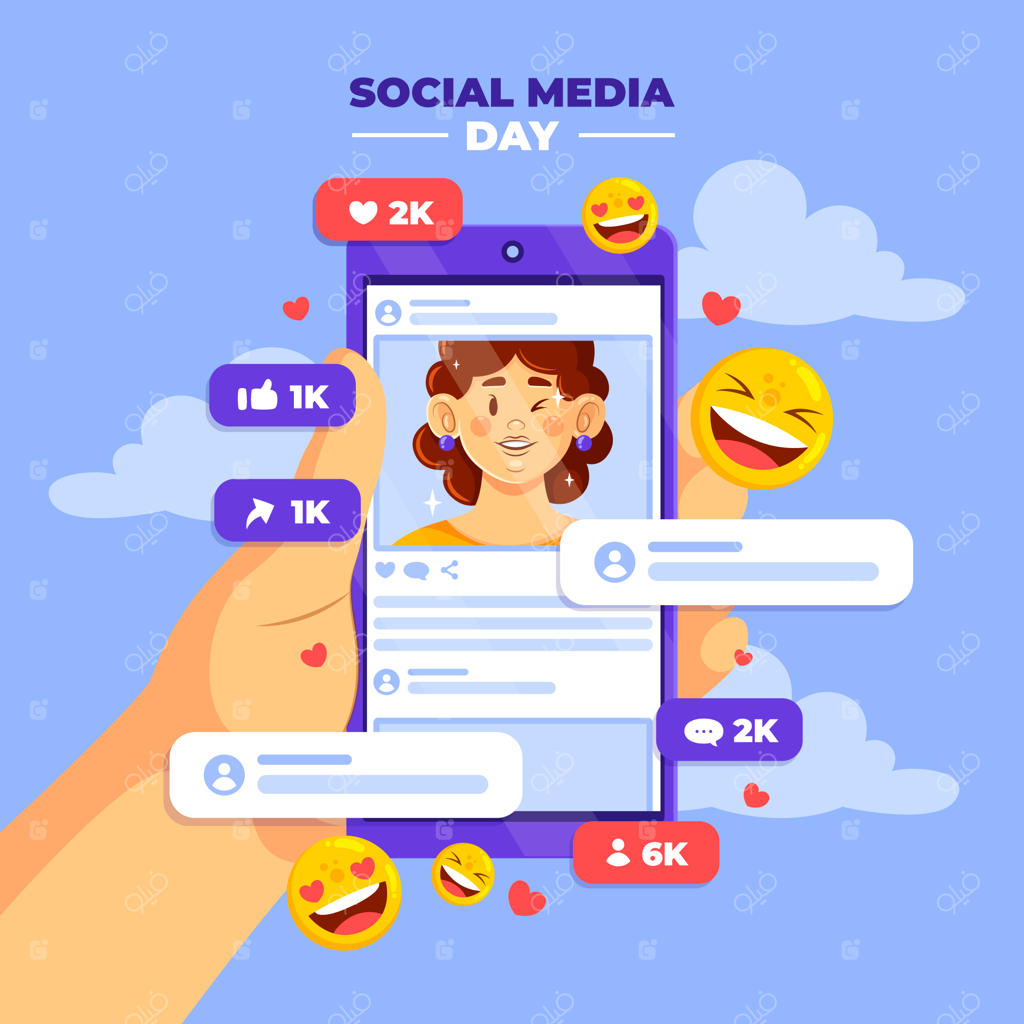 تصویرسازی برای جشن روز رسانه‌های اجتماعی