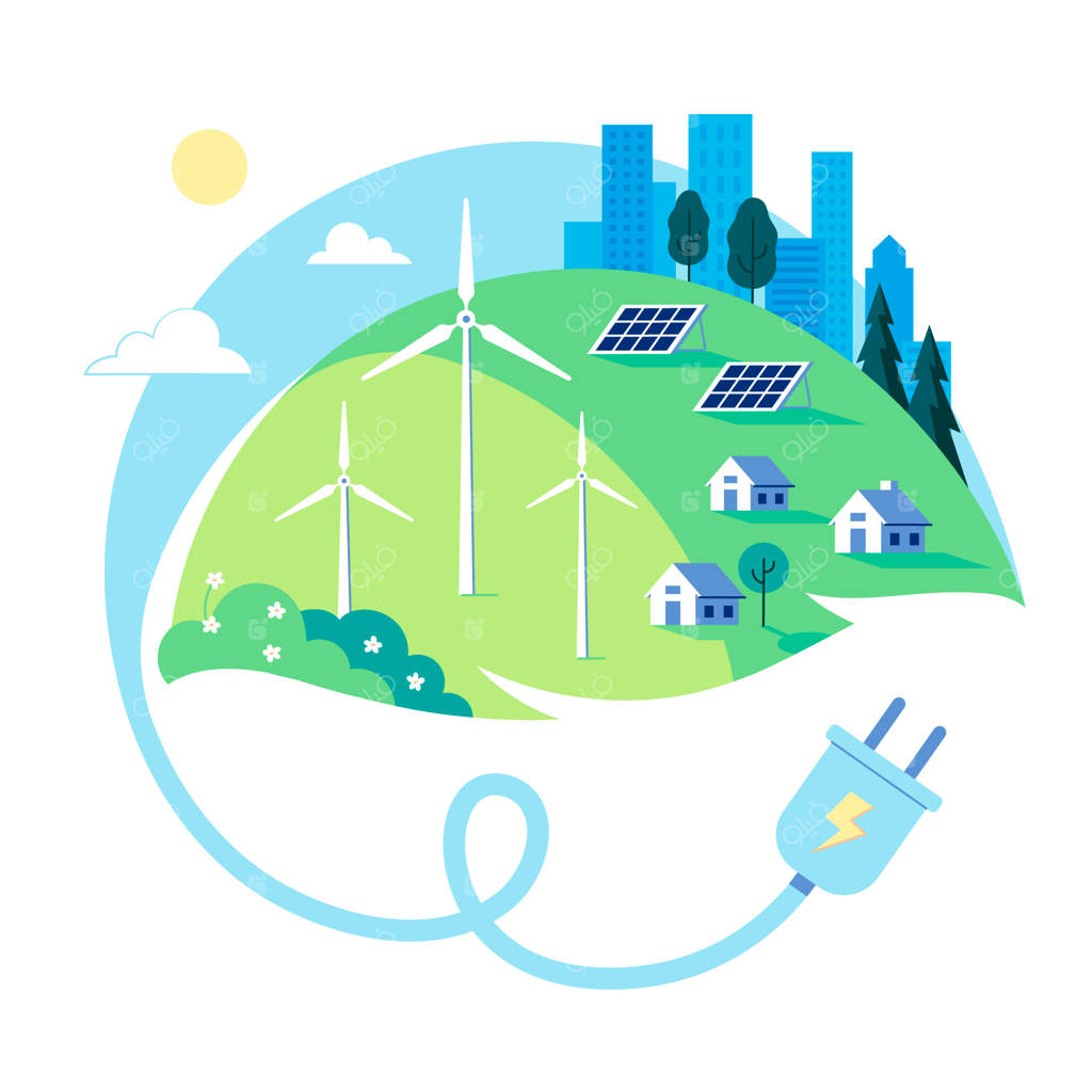 تصویرسازی فناوری سبز با طراحی دستی