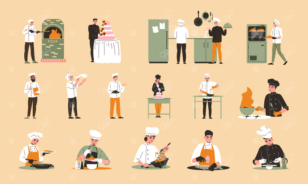 مجموعه رنگ های حرفه‌ای آشپزی