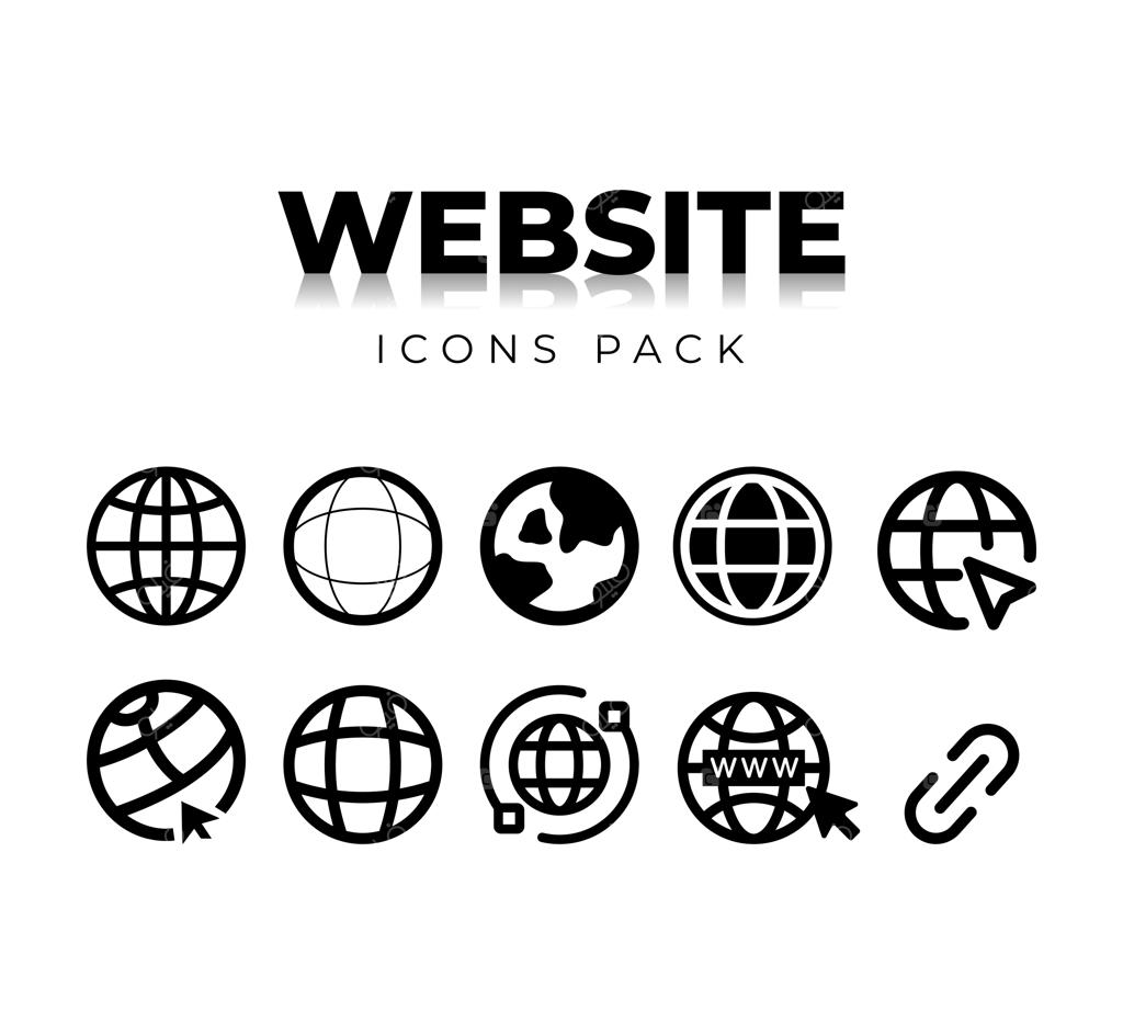 طرح وکتور مجموعه آیکون‌های وب‌سایت