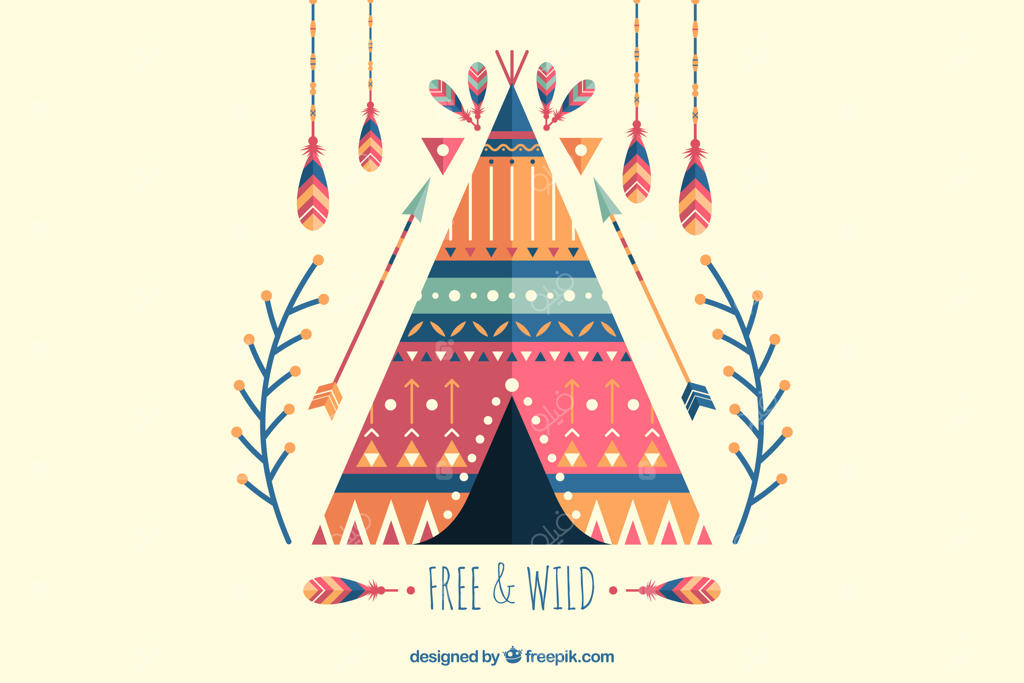 پس‌زمینه به سبک بوهیمی با طراحی ساده