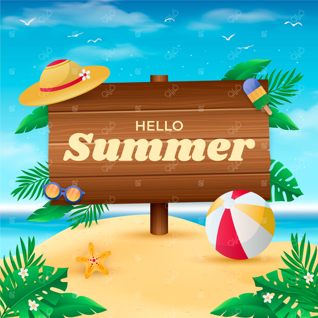 تصویرسازی تابستان به سبک گرادیان