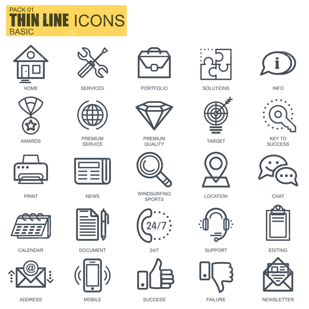 آیکون‌های خطی پایه