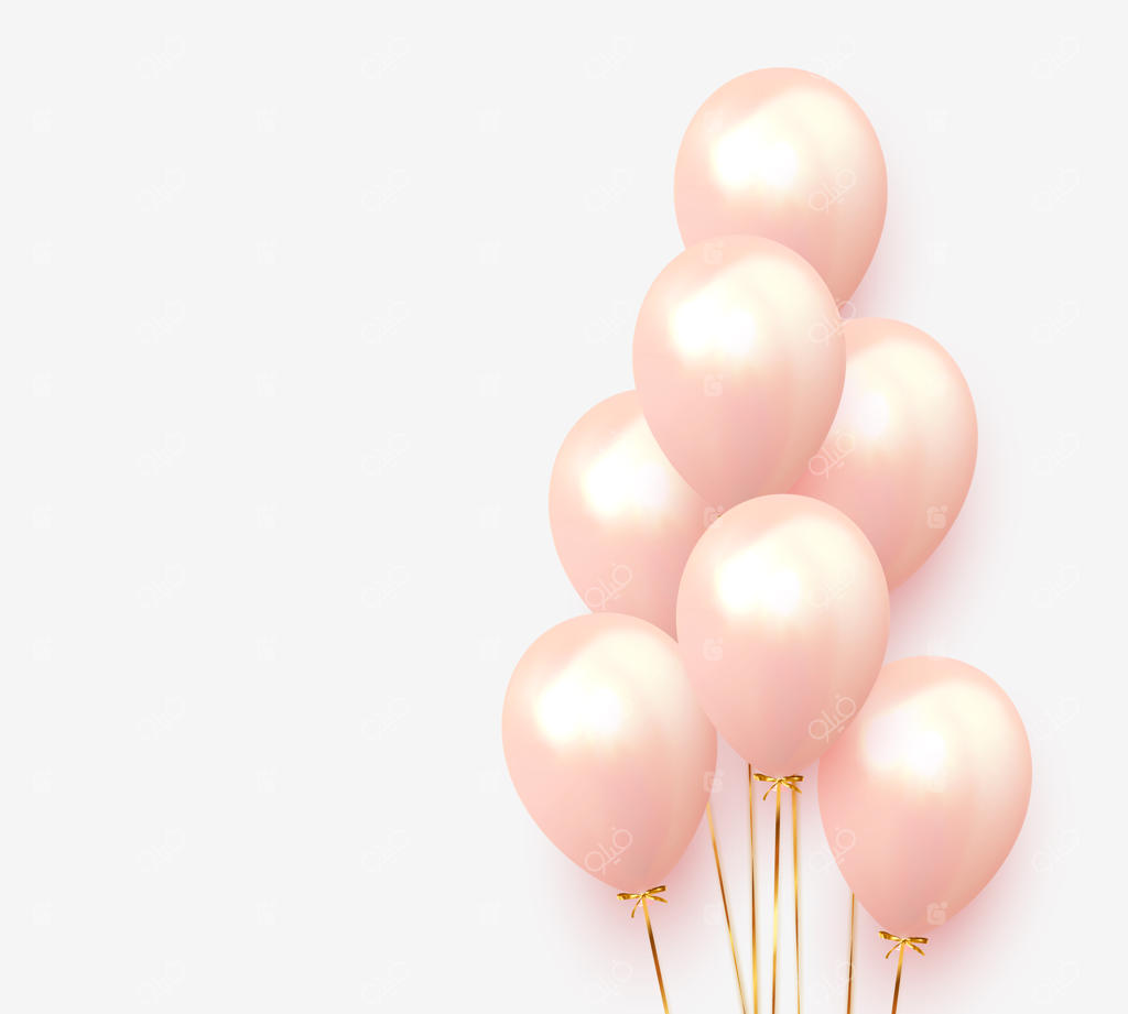 پس‌زمینه‌ای با تعدادی بادکنک: طراحی جشن واقع‌گرایانه سه‌بعدی بادکنک. دکور جشنواره‌ای برای عروسی، تولد و سالگرد. تصویر‌سازی وکتور