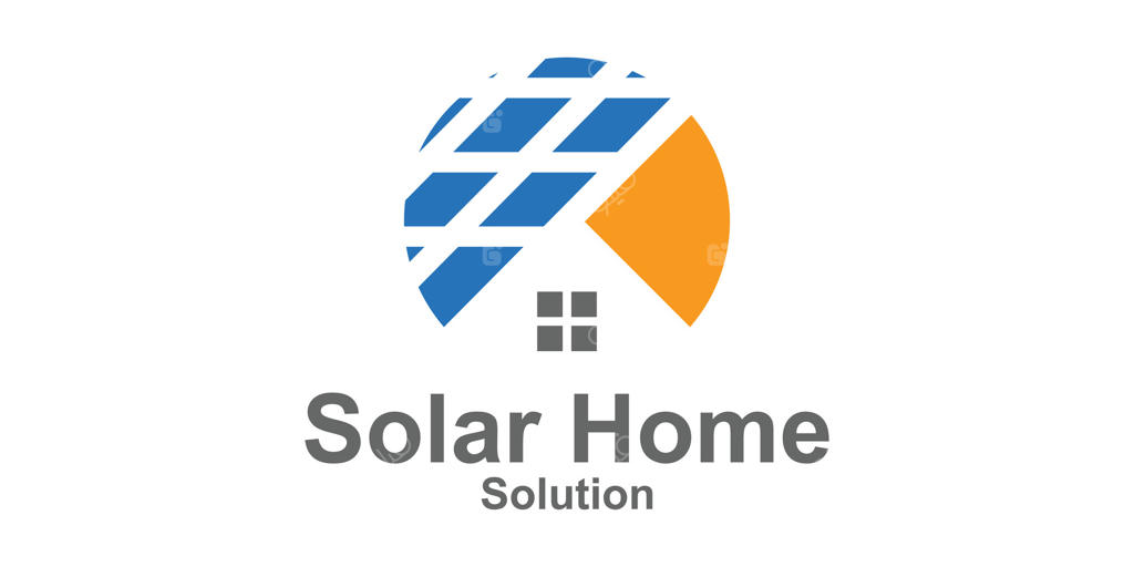 طراحی لوگو: ترکیب پنل‌های خورشیدی با خانه‌ها، لوگو برای انرژی دوستدار محیط زیست، برق، ولتاژ، خورشید، نماد، آیکون، ایده و خلاقیت.