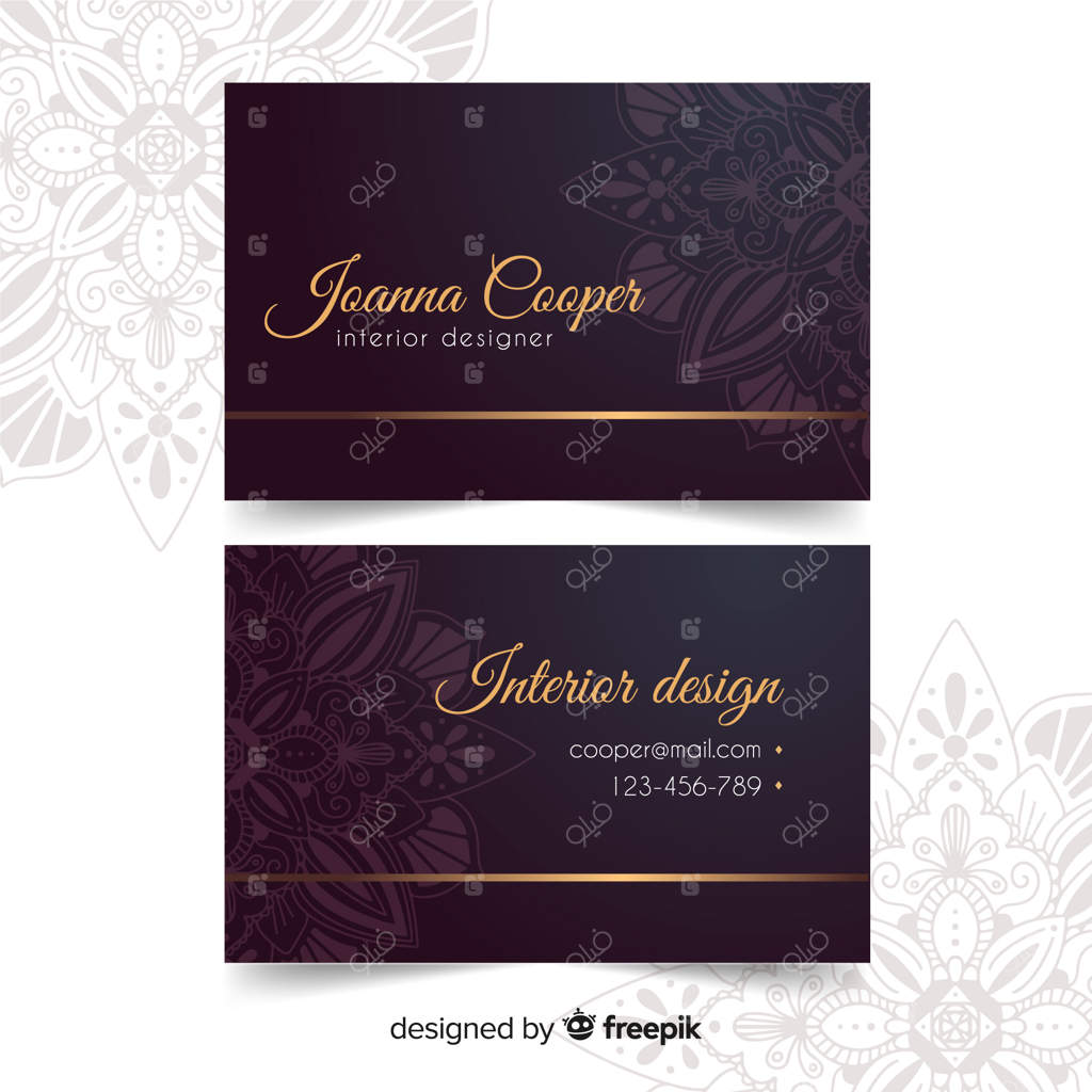 قالب کارت ویزیت طلایی و شیک