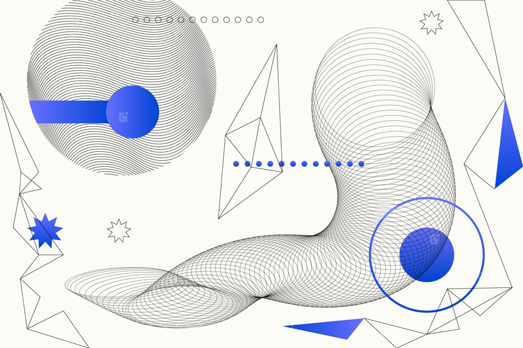 پس‌زمینه انتزاعی وایرفریم با طرح گرادینت