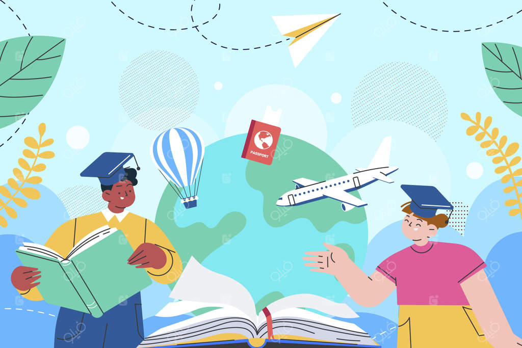 طراحی فلت: تصویرسازی تحصیل در خارج از کشور