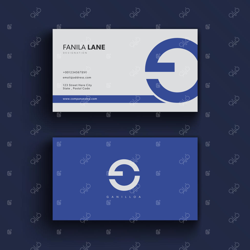 وکتور پریمیوم قالب کارت ویزیت مینیمال و حرفه‌ای با رنگ آبی