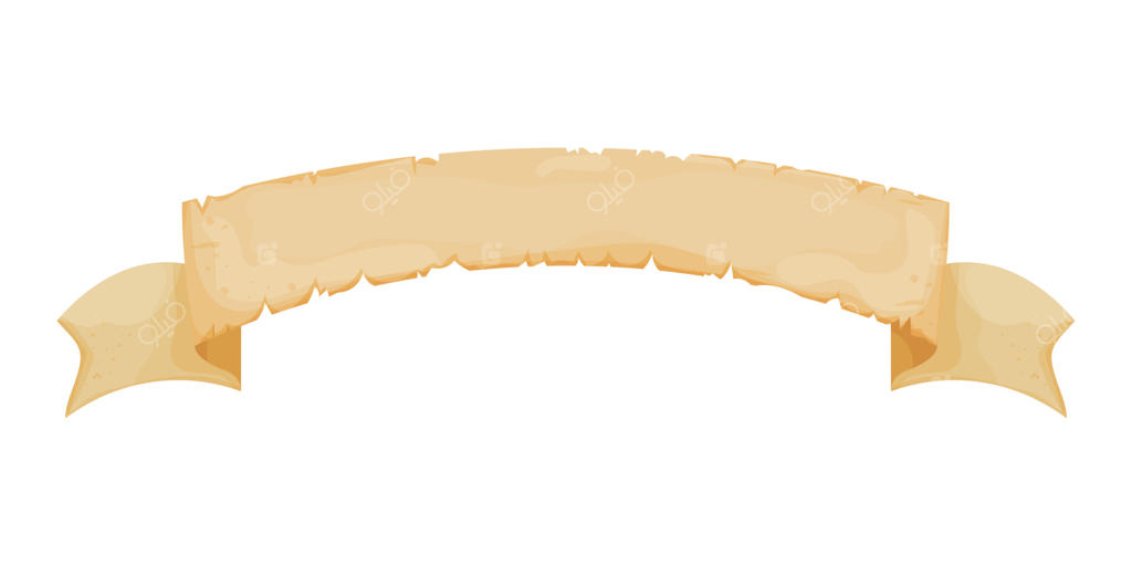 بنر پوستری، کاغذ طومار به سبک کارتونی بر روی پس زمینه سفید. طراحی المان بازی برای رابط کاربری. پاپیروس خالی و قدیمی، تصویر وکتور саҳифه на룸لیчӣ(карикатура).