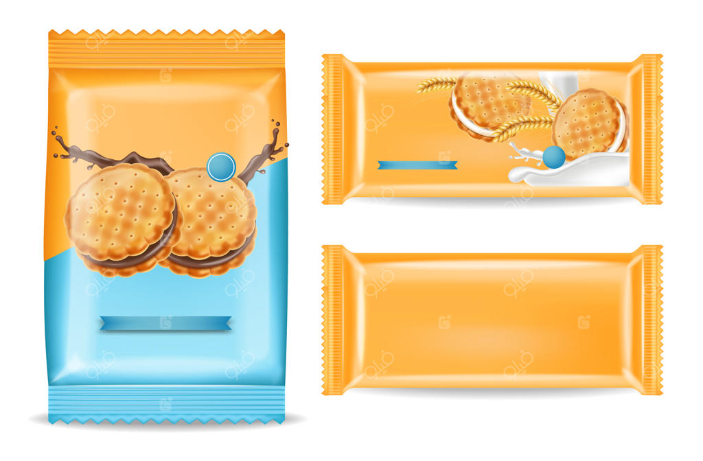 طرح بسته‌بندی بیسکویت‌های شکلاتی