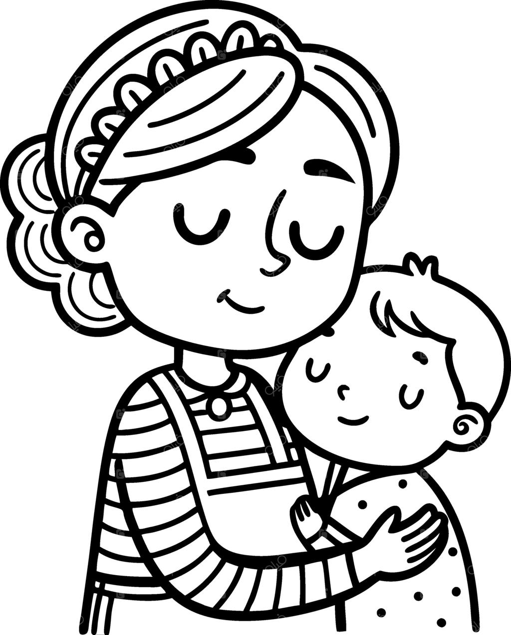 آغوش پراحساس مادر و کودک برای کتاب‌های رنگ‌آمیزی و پروژه‌های هنری خانوادگی