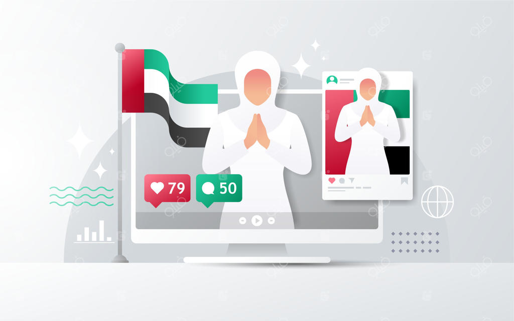روز ملی امارات متحده عربی با فید اینستاگرام روی دسکتاپ