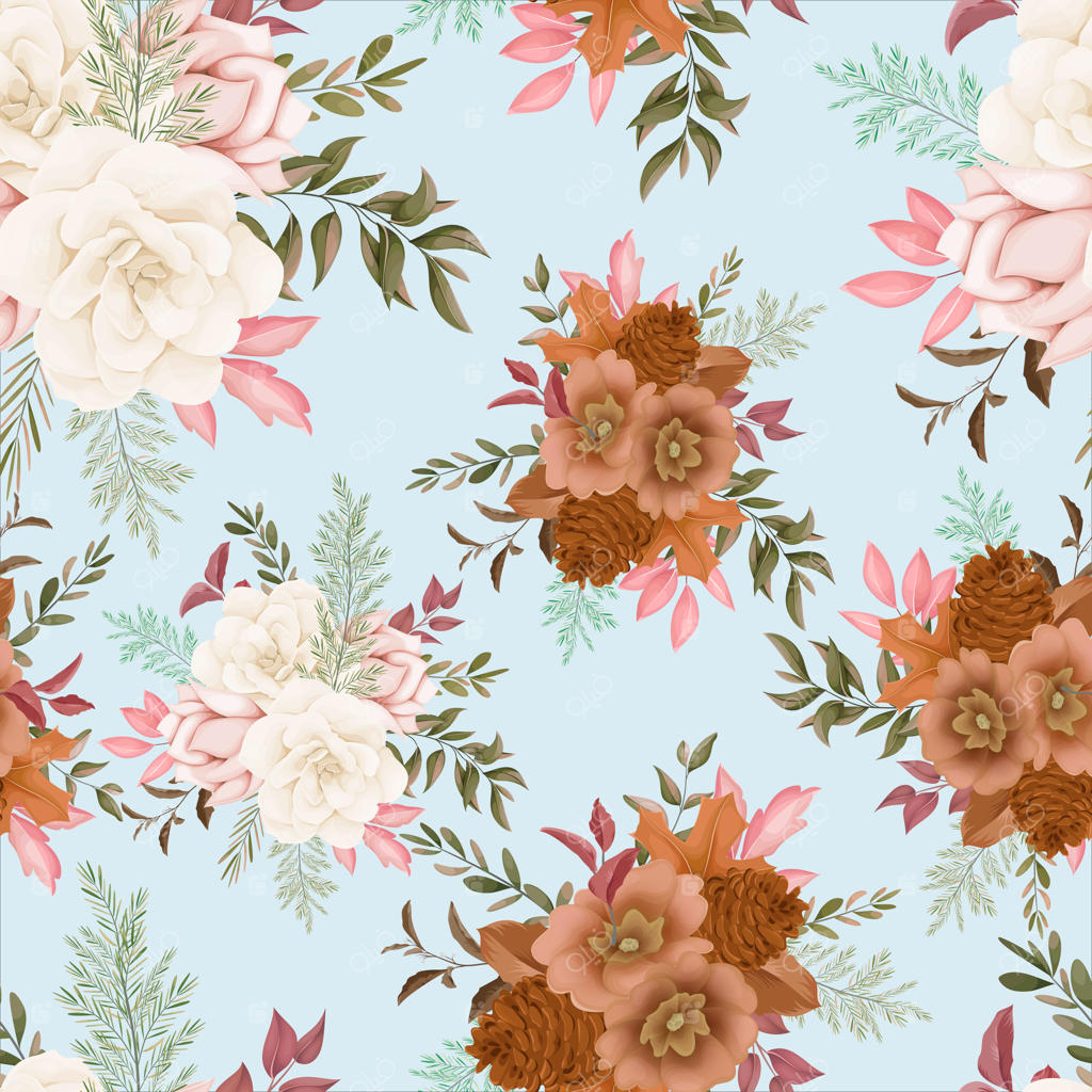 طرح بی‌وقفه گل‌های پاییزی