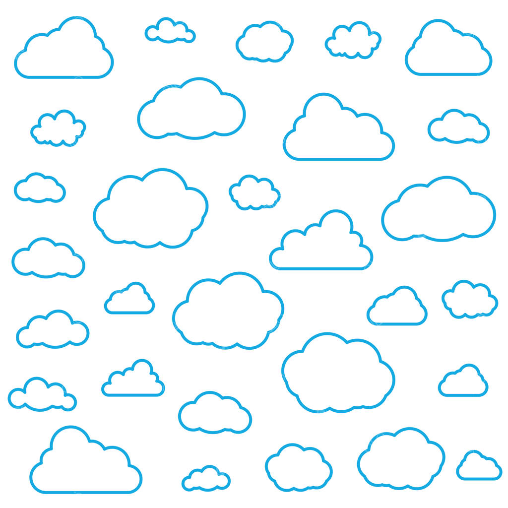 مجموعه وکتور ابرها و الگوی بدون درز در پس‌زمینه آسمان؛ طرحی مدرن و خلاقانه مناسب برای وب، پوستر، پلاکارد و کاغذ دیواری