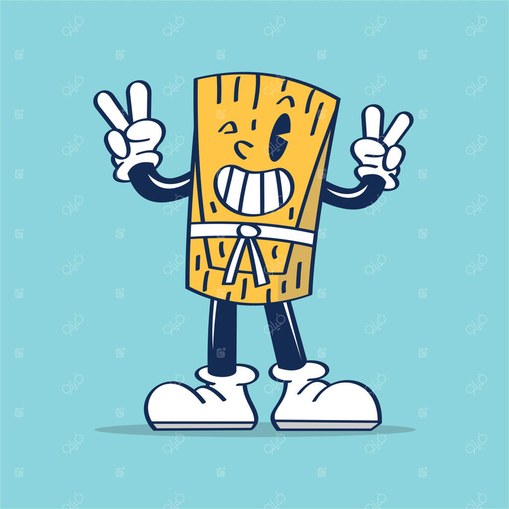 تصویر وکتور کاراکتر کارتونی تماله با دو انگشت کشیده شده با دست