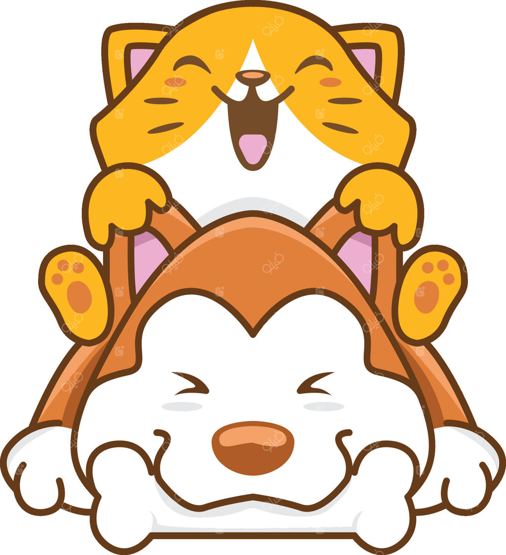 تصویرسازی سگ و گربه مناسب برای لوگوی فروشگاه حیوانات خانگی