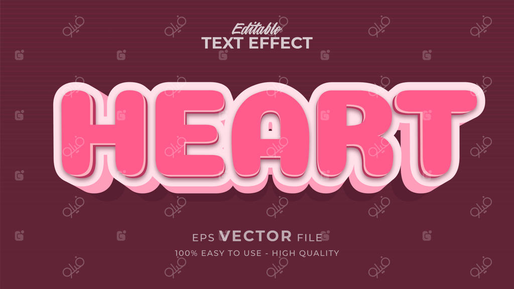 افکت‌ نوشتاری قابل ویرایش - مدل متن به سبک قلبی