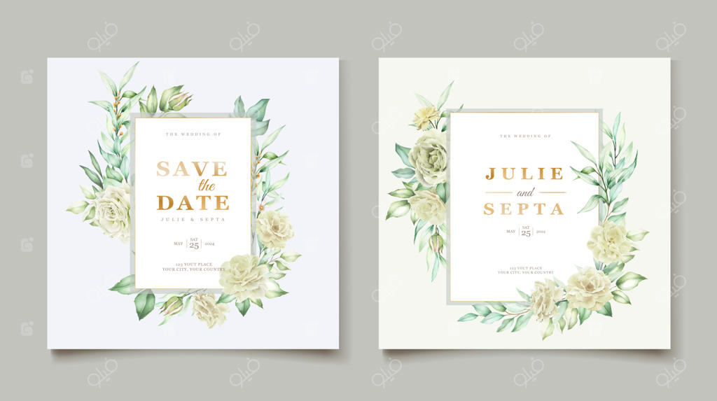 طراحی دعوتنامه عروسی با طرح‌های گل زیبا و دست‌کشیده