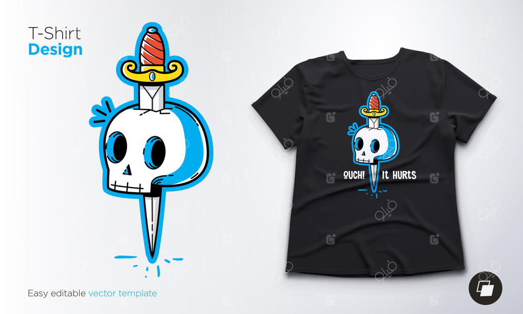 طرح تیشرت با اسکلت خنده‌دار