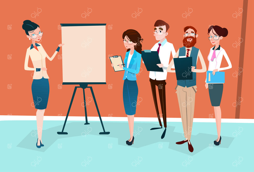 ارائه گروهی تجار با چارت کاغذی