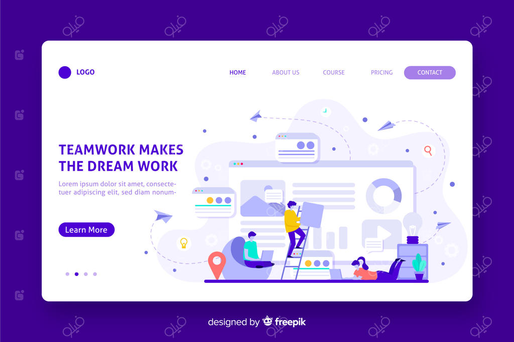 صفحه فرود کار تیمی حرفه‌ای