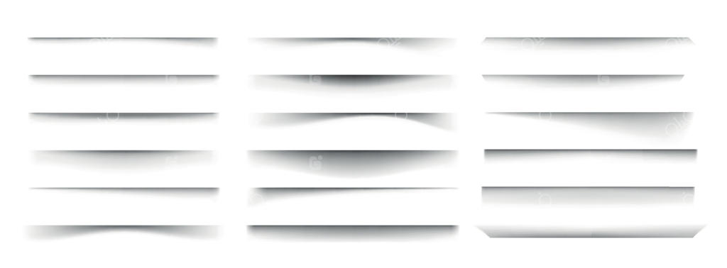 اثر سایه کاغذ: مجموعه‌ای از سایه‌های واقعی برای پوستر و بنر شفاف. کادر و حاشیه برداری وکتور