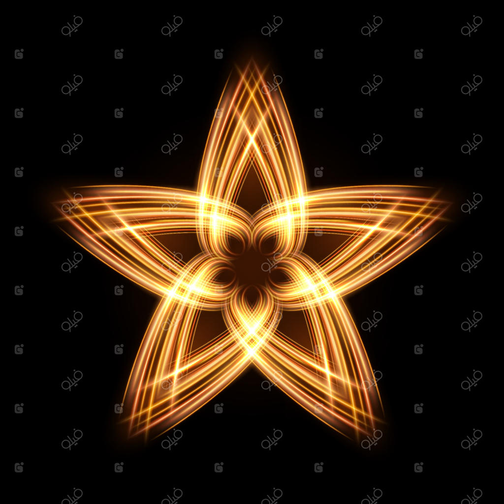 تصویر برداری از ستاره طلایی در پس‌زمینه تیره