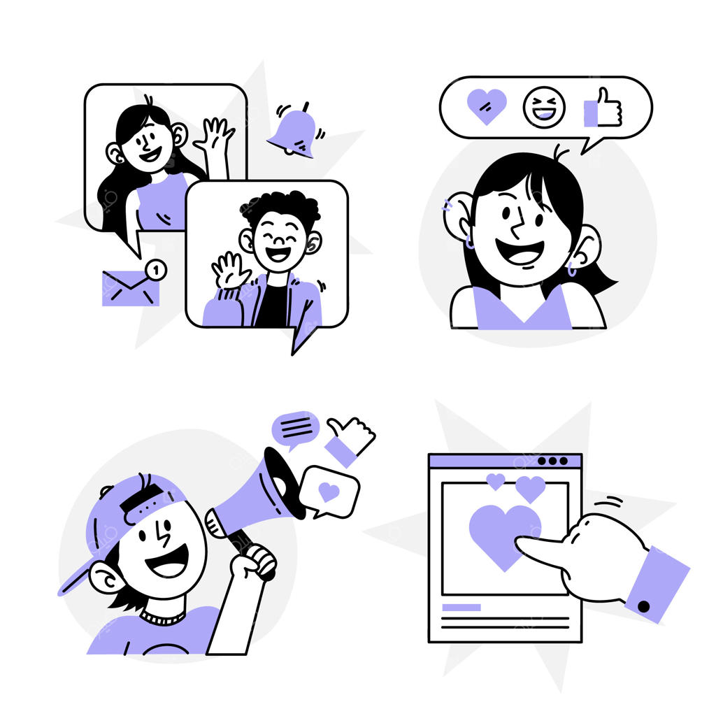 مجموعه‌ای از تصاویر تخت رسانه‌های اجتماعی