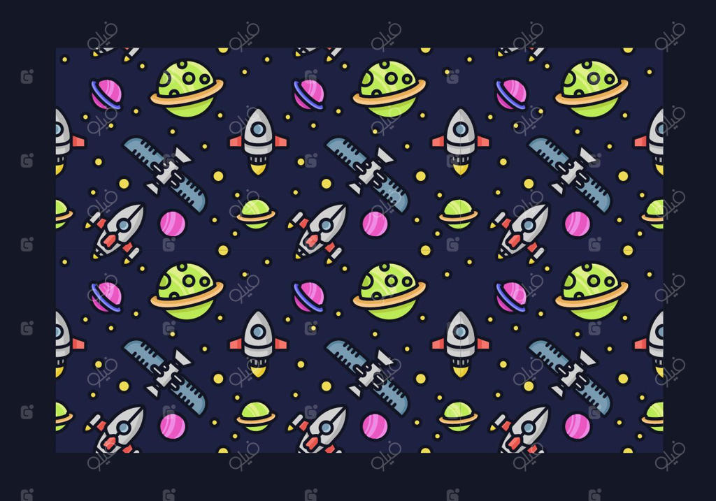 طرح یکپارچه وکتور سفینه فضایی