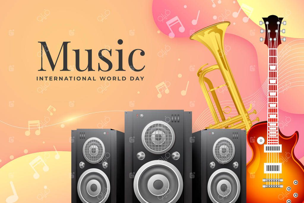 تصویرسازی روز جهانی موسیقی با سازهای متنوع و واقعی‌گرایانه