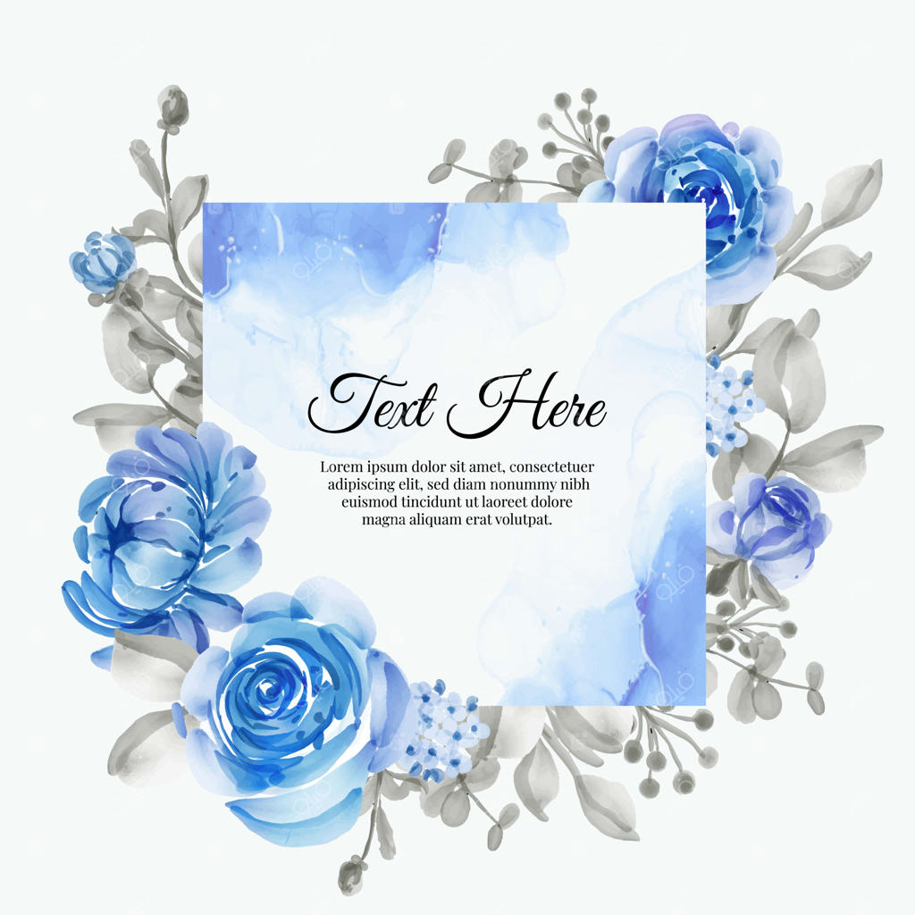 قاب زیبا با گل‌های آبی شیک