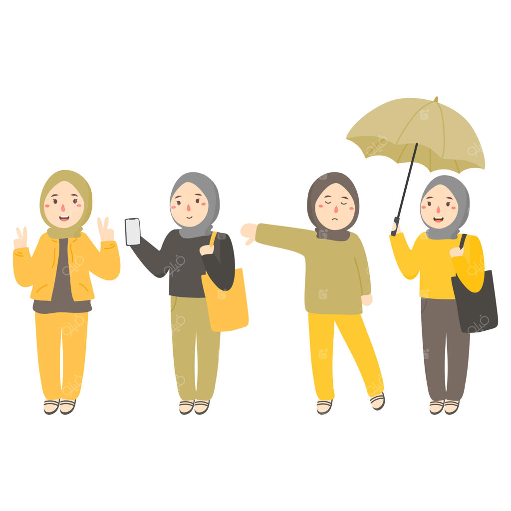 زنان محجبه زیبا با حالت‌های چهره متفاوت