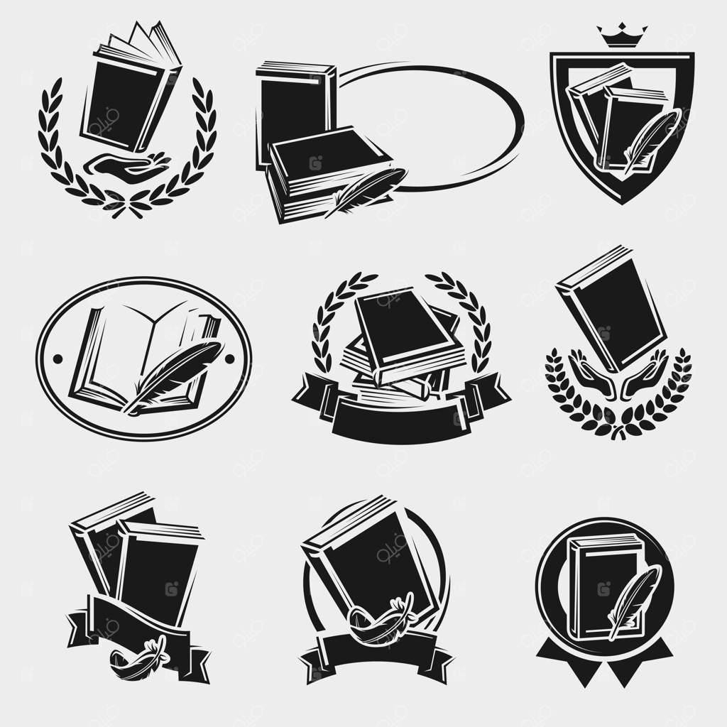 مجموعه وکتور برچسب‌ها و آیکون‌های کتاب