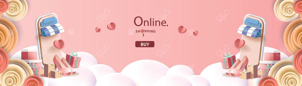 حراج بهاری خرید آنلاین با تلفن همراه - پوستر تبلیغاتی مد گل‌های صورتی