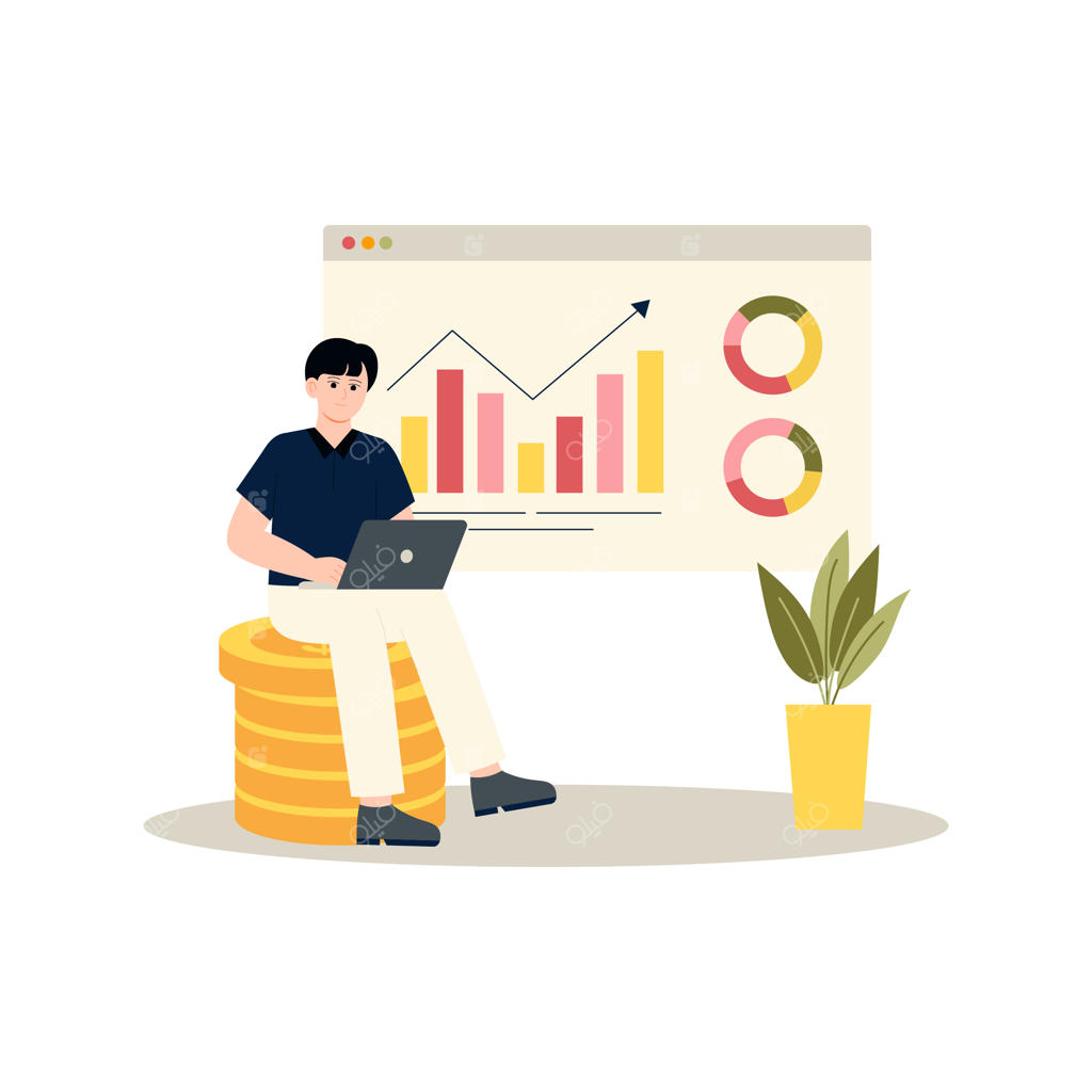 تحلیلگر مالی در حال بررسی رشد سرمایه‌گذاری و روندهای بازار