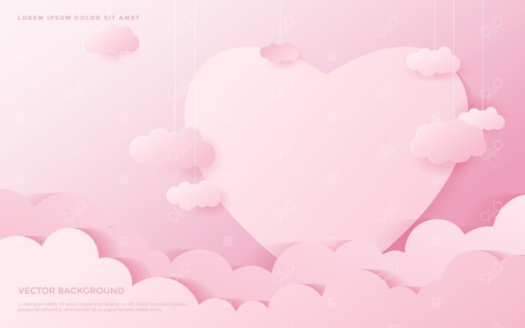 روز زیبا با هنر کاغذی عاشقانه ولنتاین