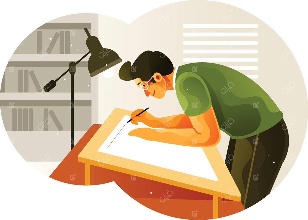 نقشه‌کش در حال کار روی میز نقشه‌کشی