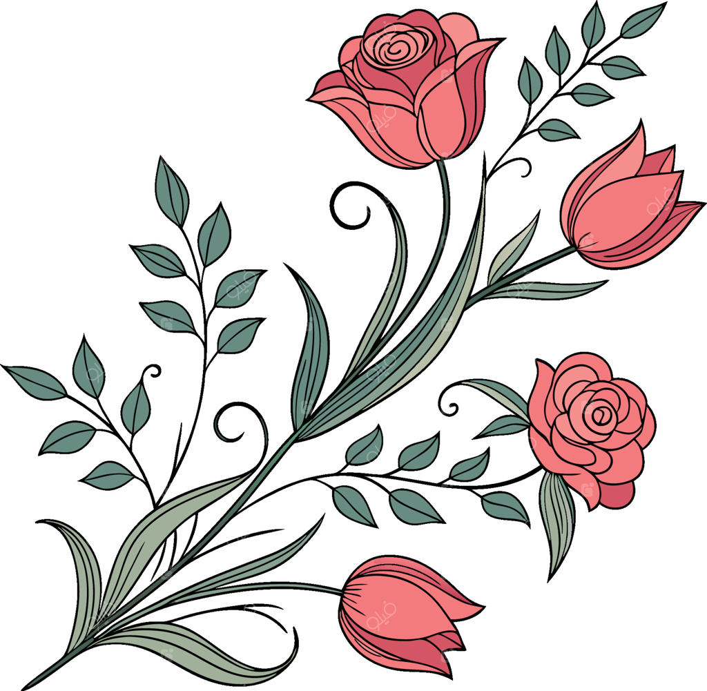 تصویر گل‌های شیک با ترکیب رز و لاله